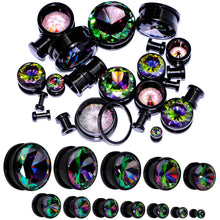 将图片加载到图库查看器，Vitrail CZ Gem Black Screw Fit Plug Set
