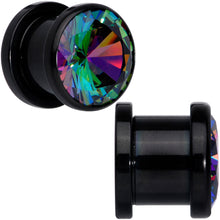 将图片加载到图库查看器，Vitrail CZ Gem Black Screw Fit Plug Set
