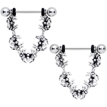 Load image into Gallery viewer, 14G 9/16 Spiders Halloween Dangle Barbell Nipple Ring Set
