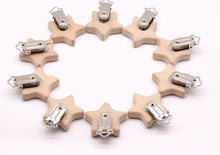 将图片加载到图库查看器，Modern Wood Naural Nipple Chain Accessories BPA Free Cute Modelling Beech Pacifier Clip Small Elephant Heart-shaped Holder for Pacifier
