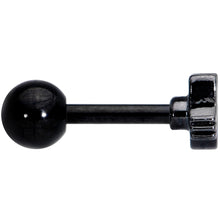 Load image into Gallery viewer, 16G 1/4 Black Cat Mouse Halloween Cartilage Tragus Earring
