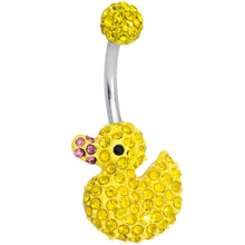 将图片加载到图库查看器，Sydney Belle Girlfriend Collection Yellow Pink CZ Gem Rubber Duck Ducky Belly Ring
