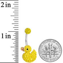 将图片加载到图库查看器，Sydney Belle Girlfriend Collection Yellow Pink CZ Gem Rubber Duck Ducky Belly Ring
