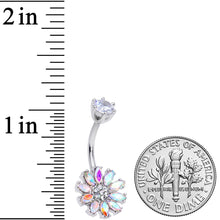 将图片加载到图库查看器，Clear Aurora CZ Gem Flower Belly Ring
