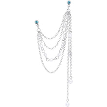 Load image into Gallery viewer, 16G 1/4 Aqua Gem Multiple Dangle Cartilage Chain Earring
