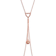 Load image into Gallery viewer, 14G 5/8 Aurora Gem Rose Gold Hue Star Sun Nipple Chain Necklace
