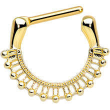 Load image into Gallery viewer, 16G 5/16 Gold Tone Textured Frill Septum Clicker

