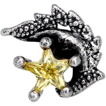 Load image into Gallery viewer, 16G 1/4 Yellow Gem Shooting Star Cartilage Tragus Earring
