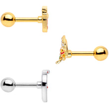 Load image into Gallery viewer, 16G 1/4 Gold Tone Santa Merry Christmas Cartilage Tragus Set of 3
