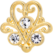 将图片加载到图库查看器，16G 5/16 Clear CZ Gem Gold Tone Fancy Heart Labret Monroe Tragus
