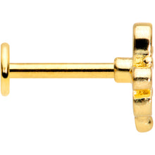 将图片加载到图库查看器，16G 5/16 Clear CZ Gem Gold Tone Fancy Heart Labret Monroe Tragus
