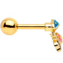 Load image into Gallery viewer, 16G 1/4 Gold Tone Snail Flower Magic Mushroom Cartilage Tragus
