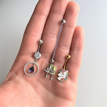 将图片加载到图库查看器，Gold Tone Rainbow Unicorn Belly Ring
