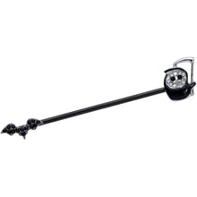 Load image into Gallery viewer, 14G Clear Black Gem Reaper Bat Halloween Industrial Barbell 38mm
