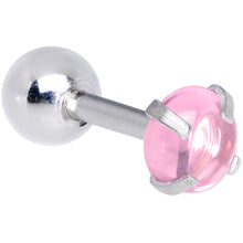 Load image into Gallery viewer, 16G 1/4 Pink CZ Gem Smooth Hemisphere Cartilage Tragus Earring
