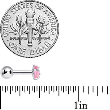 Load image into Gallery viewer, 16G 1/4 Pink CZ Gem Smooth Hemisphere Cartilage Tragus Earring
