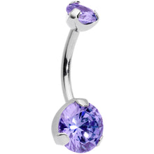 将图片加载到图库查看器，Purple CZ Gem Grade 23 Titanium Internally Threaded Belly Ring
