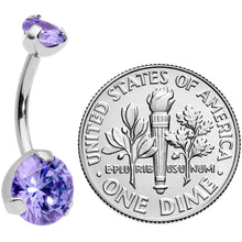 将图片加载到图库查看器，Purple CZ Gem Grade 23 Titanium Internally Threaded Belly Ring

