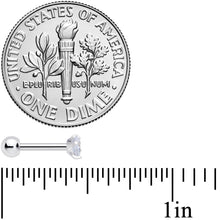 Load image into Gallery viewer, 18G 1/4 Clear CZ Gem G23 Titanium 3mm Cartilage Tragus Earring
