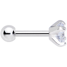 Load image into Gallery viewer, 18G 1/4 Clear CZ Gem G23 Titanium 4mm Cartilage Tragus Earring
