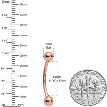 Load image into Gallery viewer, 14G 5/8 Rose Gold Tone Anodized Curved Barbell
