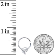 Load image into Gallery viewer, 16G 3/8 Clear Gem Silhouette Unicorn Closure Ring
