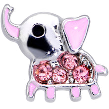 Load image into Gallery viewer, 20G 5/16 Pink Gem Lucky Elephant L Shaped Nose Ring
