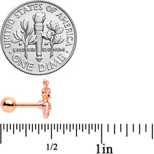 Load image into Gallery viewer, 16G 1/4 Rose Gold Tone Deco Christmas Cartilage Tragus Set of 3
