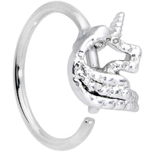 Load image into Gallery viewer, 20G 5/16 Clear CZ Gem Silhouette Unicorn Nose Hoop

