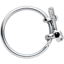 将图片加载到图库查看器，20G 5/16 Clear CZ Gem Crossed Golf Clubs Nose Hoop
