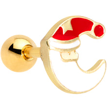 Load image into Gallery viewer, 16G 1/4 Gold Tone Santa Claus Christmas Cartilage Tragus Earring
