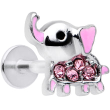 Load image into Gallery viewer, 16G 5/16 Pink Gem Lucky Elephant Labret Monroe Tragus
