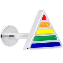 Load image into Gallery viewer, 16G 5/16  Rainbow Pride Triangle Labret Monroe Tragus
