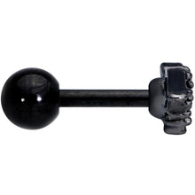 将图片加载到图库查看器，16G 1/4 Black Gem Black Bat Halloween Cartilage Tragus Earring

