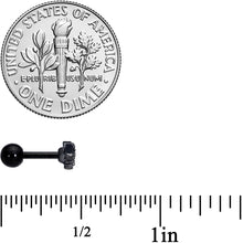 将图片加载到图库查看器，16G 1/4 Black Gem Black Bat Halloween Cartilage Tragus Earring
