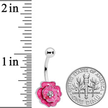 将图片加载到图库查看器，Clear Gem Pink Rose Reversible Belly Ring

