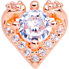 将图片加载到图库查看器，16G 1/4 Clear CZ Gem Rose Gold Tone Valentine Cartilage Tragus
