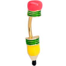 将图片加载到图库查看器，Get to Work Yellow Pencil Double Mount Belly Ring
