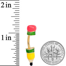 将图片加载到图库查看器，Get to Work Yellow Pencil Double Mount Belly Ring
