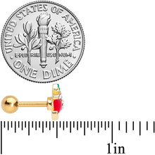 Load image into Gallery viewer, 16G 1/4 Clear Gem Gold Tone Christmas Sleigh Cartilage Tragus
