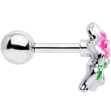 Load image into Gallery viewer, 16G 1/4 Clear Gem Tropical Flower Cartilage Tragus Earring
