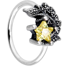 Load image into Gallery viewer, 20G 1/4 Yellow Gem Shooting Star Nose Hoop
