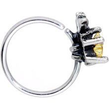 Load image into Gallery viewer, 20G 1/4 Yellow Gem Shooting Star Nose Hoop
