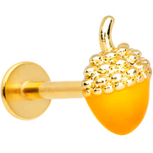 Load image into Gallery viewer, 16G 5/16 Gold Tone Orange Acorn Labret Monroe Tragus

