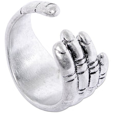 Load image into Gallery viewer, Rhodium Plated Hold Hands Toe Ring
