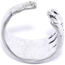 Load image into Gallery viewer, Rhodium Plated Hold Hands Toe Ring
