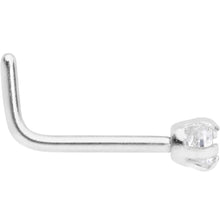 将图片加载到图库查看器，20G 1/4 Clear 2mm CZ Gem L Shaped Nose Ring
