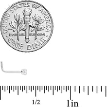 将图片加载到图库查看器，20G 1/4 Clear 2mm CZ Gem L Shaped Nose Ring
