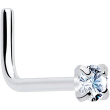 将图片加载到图库查看器，20G 1/4 Clear 2mm CZ Gem L Shaped Nose Ring
