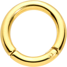 Load image into Gallery viewer, 8G 9/16 Gold Tone PVD Steel Hinged Segment Ring
